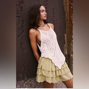 NWT XL Free People Mila Skort in Lemongrass